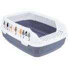 Katzentoilette Delio, mit Rand, 38x20x50cm, lila/weiß