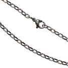 Halskette, Edelstahl, 3mm, Gr.S: 38cm, silberfarben