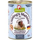 Granatapet Lieblingsmahlzeit Puppy Truthahn + Kaninchen 400g