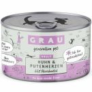Grau Katze Adult Huhn und Putenherzen 200g