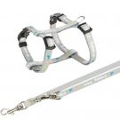Junior Welpengeschirr mit Leine, 23-34cm/8mm, hellgrau
