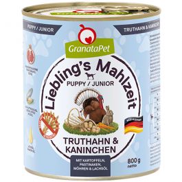 Granatapet Lieblingsmahlzeit Puppy Truthahn + Kaninchen 800g