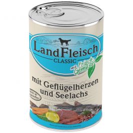 Landfleisch pur Geflügelherz + Seelachs 400g