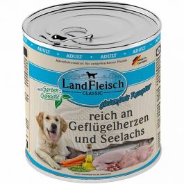 Landfleisch pur Geflügelherz + Seelachs 800g