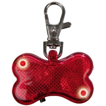 Flasher für Hunde, Knochenform, rot