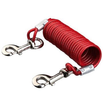 Hofleine, Spiralkabel, 5 m, bis 50 kg, rot
