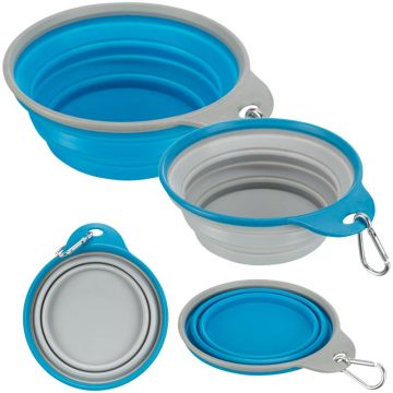 Reisenapf aus TPR, fester Rand, faltbar mit Metallkarabiner