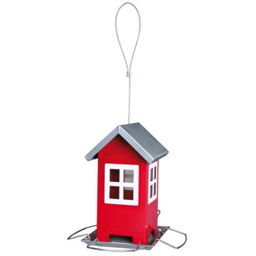 Futterhaus, 1.000 ml, 20 cm, rot/silber