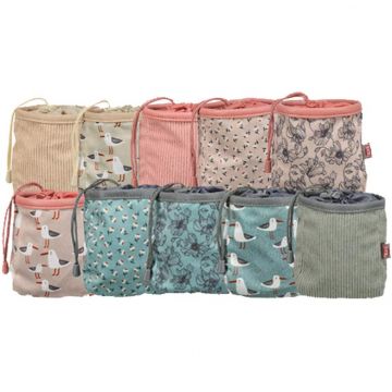 Snack-Tasche, Velours, mit Clipstrip, 9x14 cm