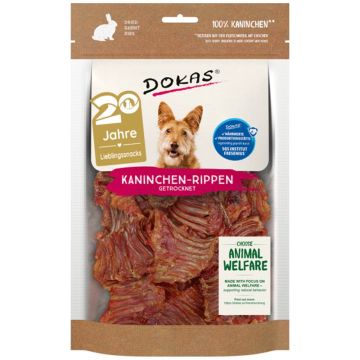 Dokas Dog Snack Kaninchen-Rippen getrocknet 100g - Tierwohl Dokas Dog Snack Kaninchen-Rippen getrocknet 100g - Tierwohl