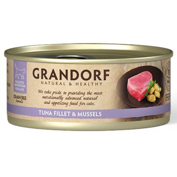 Grandorf Katze Dose Thunfischfilet + Muscheln 70g