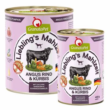 Granatapet Lieblingsmahlzeit Angus Rind und Kürbis