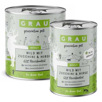Grau Hund Adult Wild mit Zucchini und Hirse