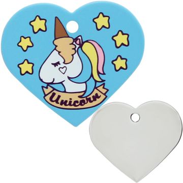 Herz Groß Unicorn Blau