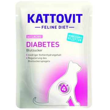 Kattovit Pouch Diabetes mit Lachs 85g