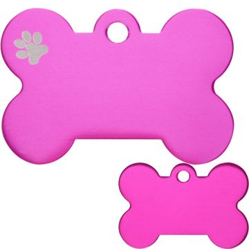 Knochen Groß Pink mit Motiv Pfote