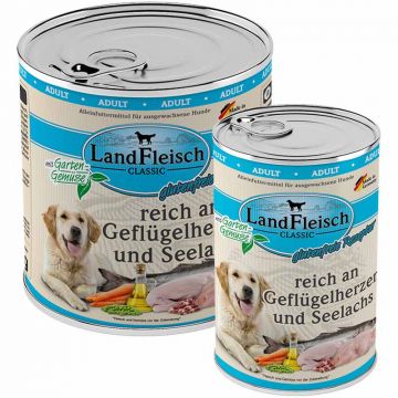 Landfleisch pur Geflügelherz + Seelachs