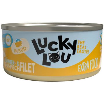 Lucky Lou Extrafood Hühner + Thunfischfilet in Sud 70g
