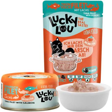 Lucky Lou Extrafood Thunfisch und Lachs in Broth
