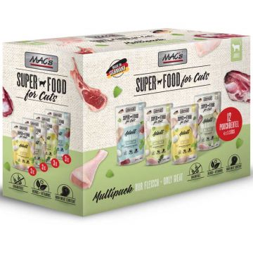 Macs Cat Pouch Multipack nur Fleisch 12 x 100g