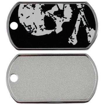 Military Groß Schwarz/Weiß Skull Horizontal