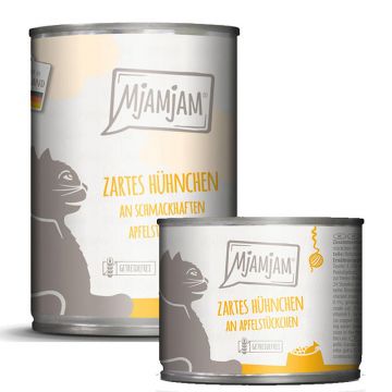 MjAMjAM zartes Hühnchen an schmackhaften Apfelstückchen