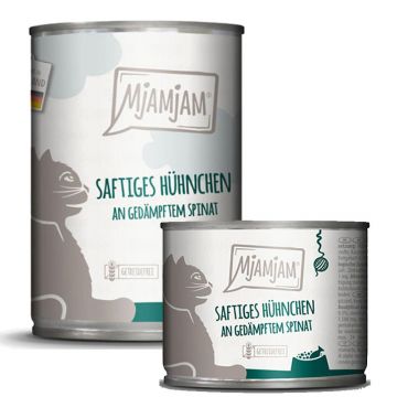 MjAMjAM saftiges Hühnchen an gedämpftem Spinat