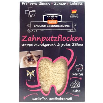 QCHEFS Zahnputzflocken Katze, 80g
