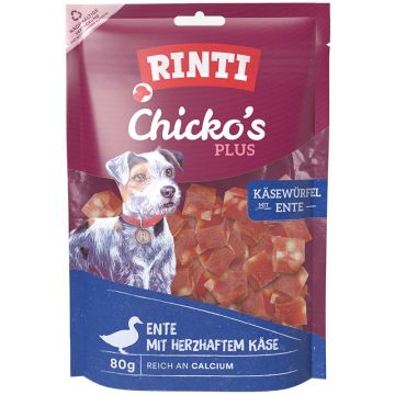 Rinti Snack Chickos PLUS Käsewürfel mit Ente 80g