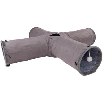 ZOOPREME Katzentunnel Cross 125 cm, grau