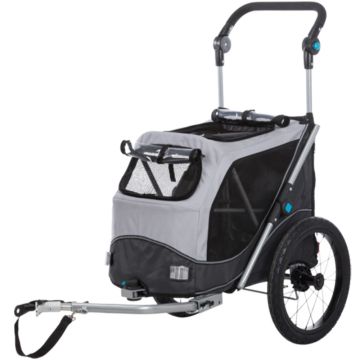 Fahrrad-Anhänger für Hunde Gr. S bis 15 kg, grau