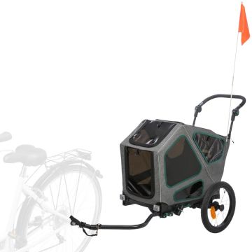 Fahrrad-Anhänger für Hunde, grau/salbei