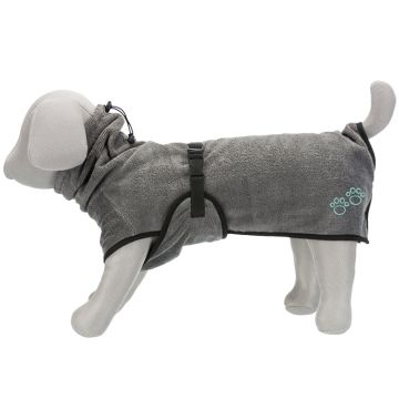 Bademantel für Hunde, Frottee, grau