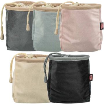 Snack-Tasche, Velours, mit Clipstrip, 9x14 cm