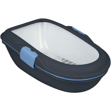 Katzentoilette Berto, 39x22x59 cm, dunkelgr/pastellbl/granit
