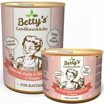 Betty's Landhausküche Dose Huhn, Lachs + Borretschöl