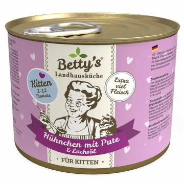 Betty's Landhausküche Dose Kitten Hühnchen + Pute 200g