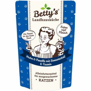 Betty's Landhausküche Pouch Huhn, Forelle + Borretschöl 100g