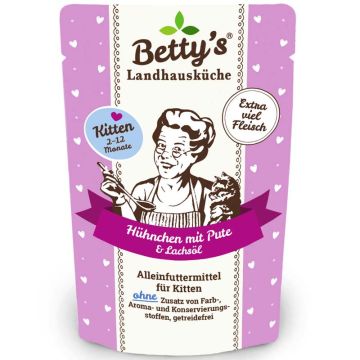 Betty's Landhausküche Pouch Kitten Hühnchen + Pute 100g