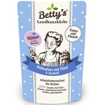 Betty's Landhausküche Pouch Kitten Hühnchen + Rind 100g