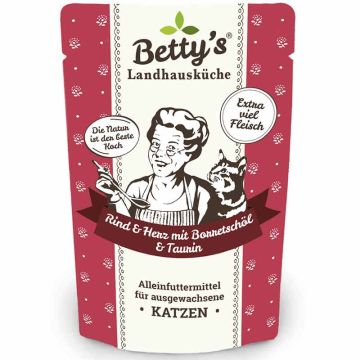 Betty's Landhausküche Pouch Rind, Herz + Borretschöl 100g