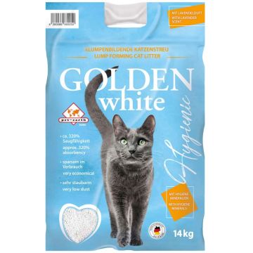 Katzenstreu Golden WHITE mit Lavendelduft 14 kg