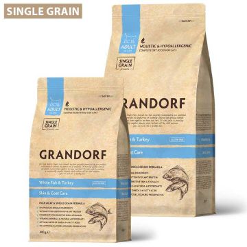 Grandorf Katze Skin+Care Weißfisch und Pute