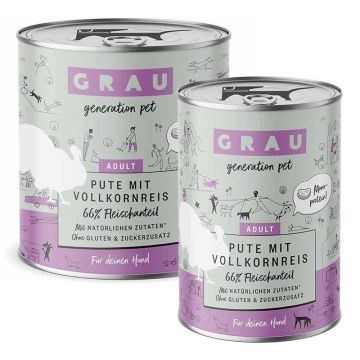 Grau Hund Adult Pute mit Vollkornreis
