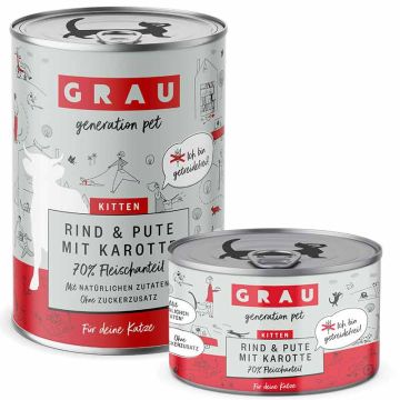 Grau Katze Kitten Rind, Pute und Karotte