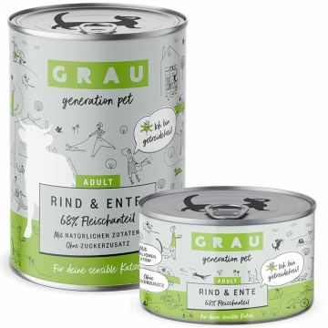 Grau Katze Adult Rind und Ente
