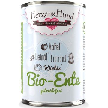 HerzensHund Bio-Ente mit Bio-Gemüse -getreidefrei-