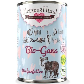 HerzensHund Welpe Bio-Gans mit Bio-Apfel