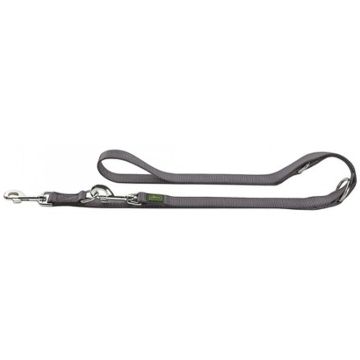 Hunter verstellbare Führleine, Nylon, grau