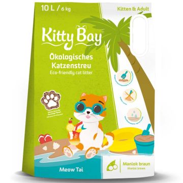Kitty Bay Katzenstreu Meow Tai - Maniok braun 10 Liter